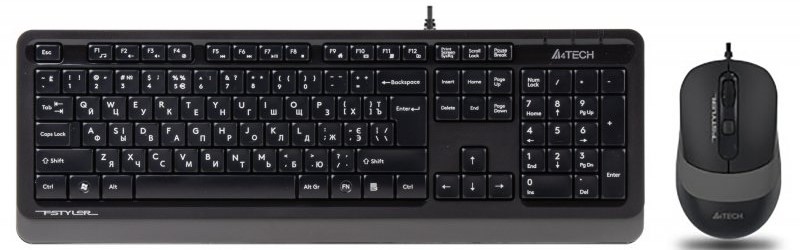 Комплект дротовий клавіатура + миша A4Tech F1010 Gray
