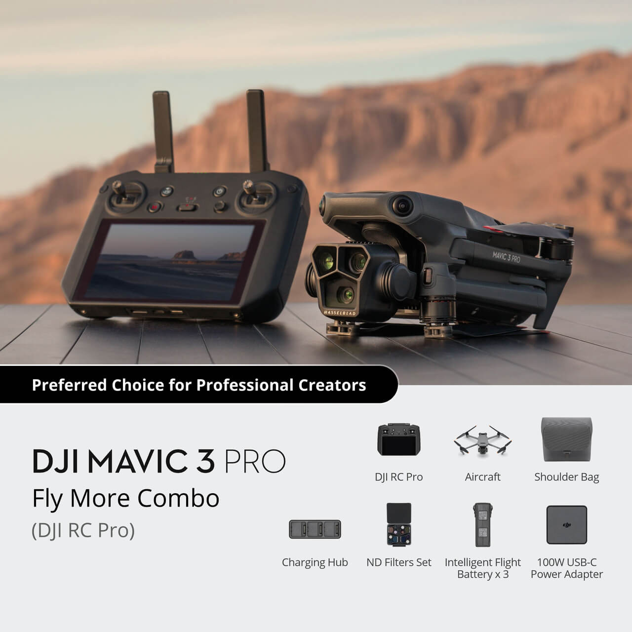 Квадрокоптер DJI Mavic 3 PRO FLY MORE COMBO (DJI RC PRO) (CP.MA.00000662.01)