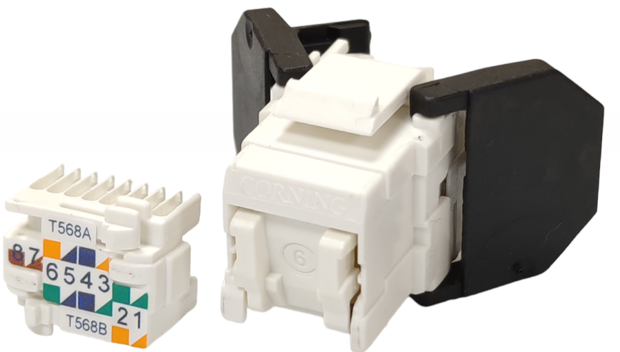 Модуль Corning Keystone UTP RJ45 кат. 6 безінструментальний White (FQ100031241)