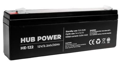 Акумулятор Hub Power НЕ-122 12В 2,3 Аг