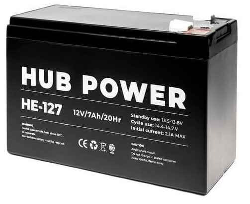 Акумулятор Hub Power НЕ-127 12В 7 Аг