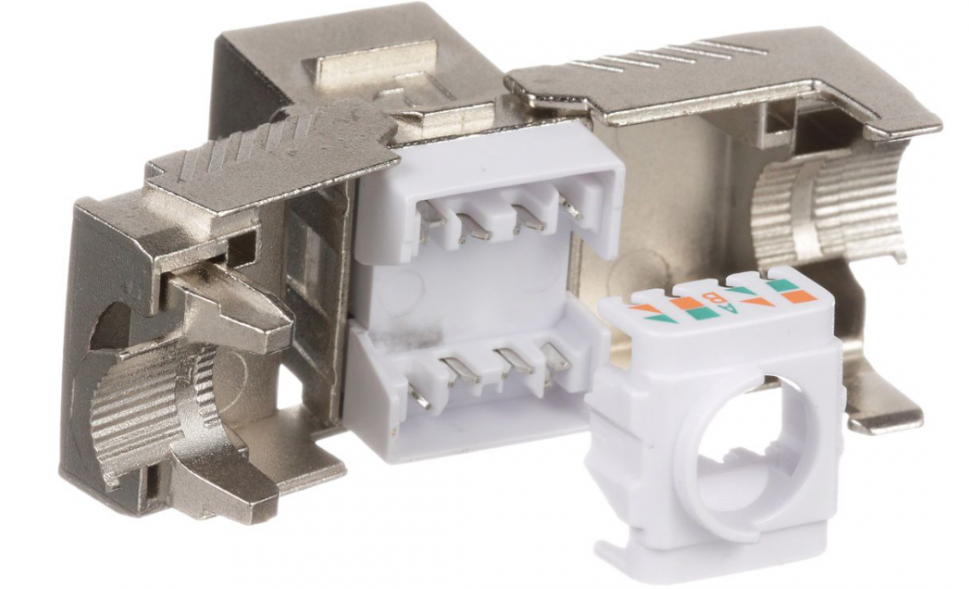 Модуль E-server Keystone RJ45 STP, cat.6a Silver (WT-2301A-CAT.6A)