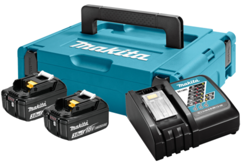 Комплект Makita 2 x LXT BL1830B 18В 3Ah + DC18RC + Makpac1 (197952-5)