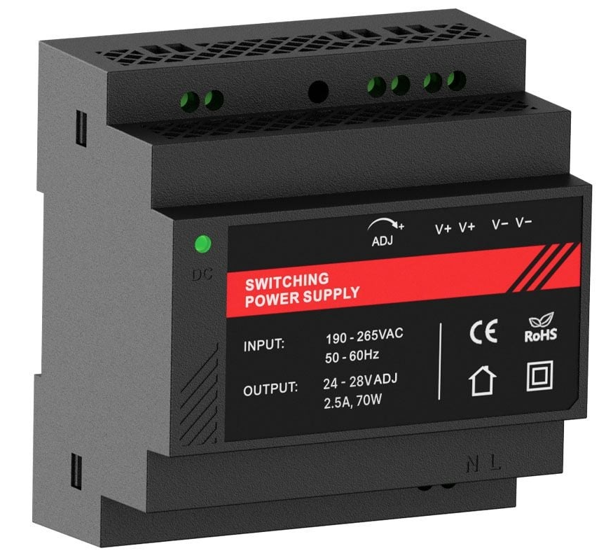 Джерело безперебійного живлення Kraft PSU-24025DIN(P) 24V з кріпленням на DIN-рейку (43-00112)