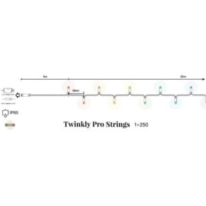 Гірлянда Smart LED Twinkly Pro Strings RGBW 250, одна лінія, IP65, AWG22 PVC, прозорий (TW-PLC-S-CA-1X250SPP-T) Twinkly 16603