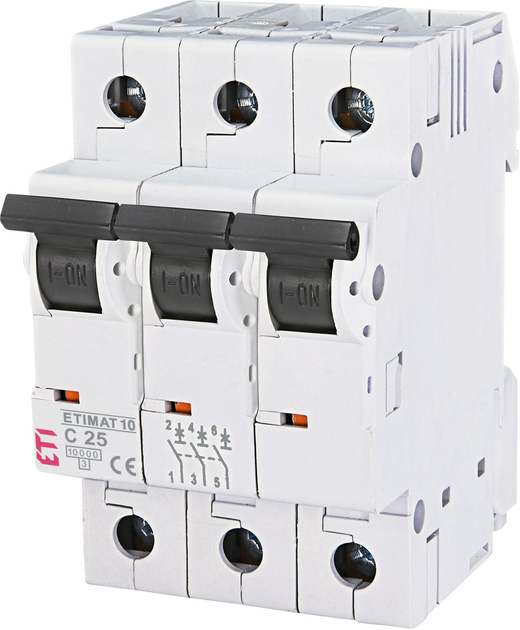 Автоматичний вимикач ETI ETIMAT 10 3p C 25А (10 kA) White (2135718)