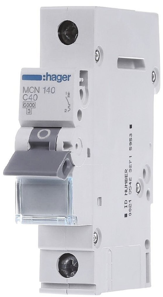Автоматичний вимикач Hager MCN140 (1п, 6kA, C, 40A, 1м)
