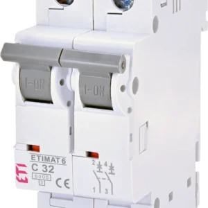 Автоматичний вимикач ETI ETIMAT 6 2p C 32А (6 kA) White (2143519)