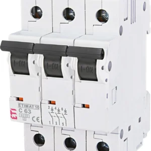 Автоматичний вимикач ETI ETIMAT 10 3p C 63А (6 kA) White (2135722)