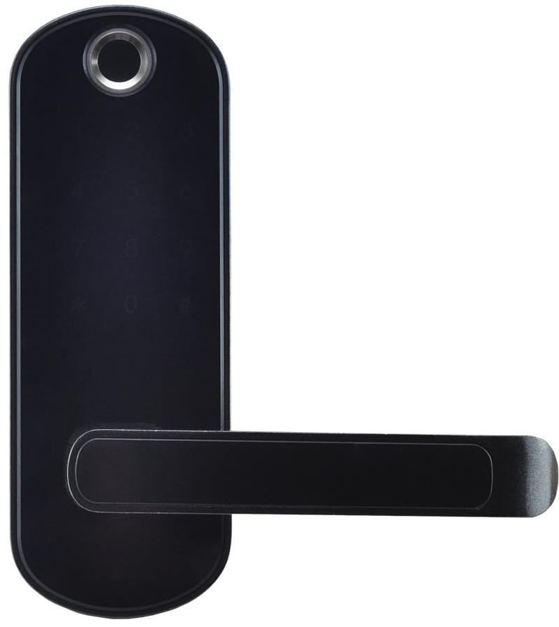 Замок біометричний автономний TriniX TRL-5107BTF Black Right з Bluetooth, зчитувачем відбитків пальців і карт Mifare (65-00024)