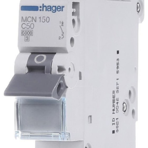 Автоматичний вимикач Hager MCN150 (1п, 6kA, C, 50A, 1м)
