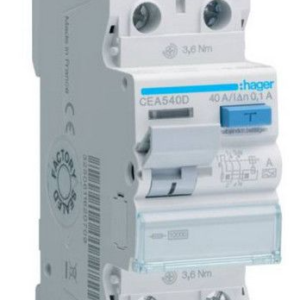 ПЗВ Hager CEA240D 40A 100мА 6кА 2Р А White
