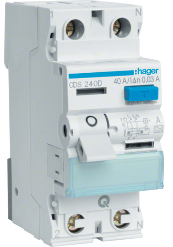 ПЗВ Hager CDS240D QC 2P 40A 30мА A White