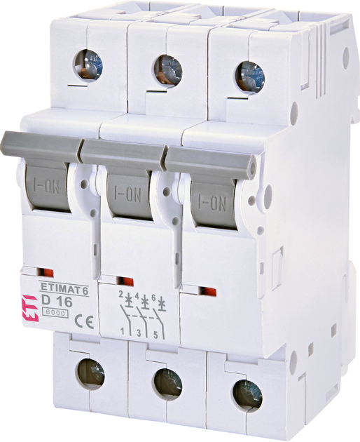 Автоматичний вимикач ETI ETIMAT 6 3p D 16A (6kA) White (2164516)
