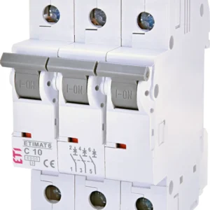 Автоматичний вимикач ETI ETIMAT 6 3p C 10А (6 kA) White (2145514)