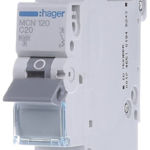 Автоматичний вимикач Hager MCN120 (1п, 6kA, C, 20A, 1м)