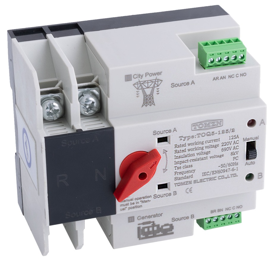 Автомат введення резерву TOMZN TOQ5-125/2P (2P, 230V, 125A) (TOQ5-125A)