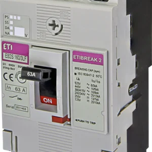 Автоматичний вимикач ETI EB2S 160/3LF 63A (16kA) 3PЕТІ Grey (4671807)