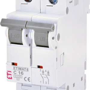 Автоматичний вимикач ETI ETIMAT 6 2p C 16А (6 kA) White (2143516)