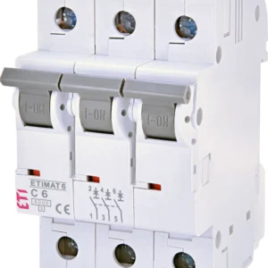 Автоматичний вимикач ETI ETIMAT 6 3p C 6А (6 kA) White (2145512)