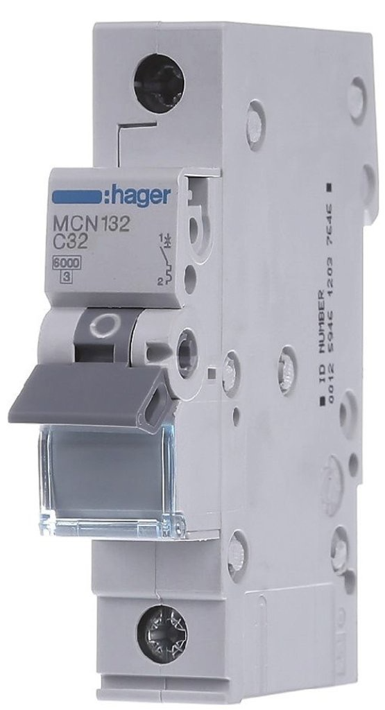 Автоматичний вимикач Hager MCN132 (1п, 6kA, C, 32A, 1м)