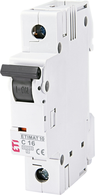 Автоматичний вимикач ETI ETIMAT 10 1p C 16А (10 kA) White (2131716)