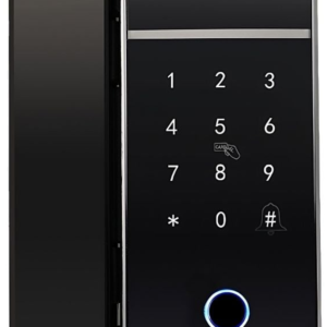 Замок біометричний автономний на скляні двері TriniX TRL-3307BTG з Bluetooth, зчитувачем відбитків пальців і карт Mifare (65-00042)