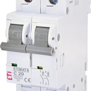 Автоматичний вимикач ETI ETIMAT 6 2p С 20А (6 kA) White (2143517)