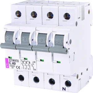 Автоматичний вимикач ETI ETIMAT 6 3p+N C 40А (6 kA) White (002146520)