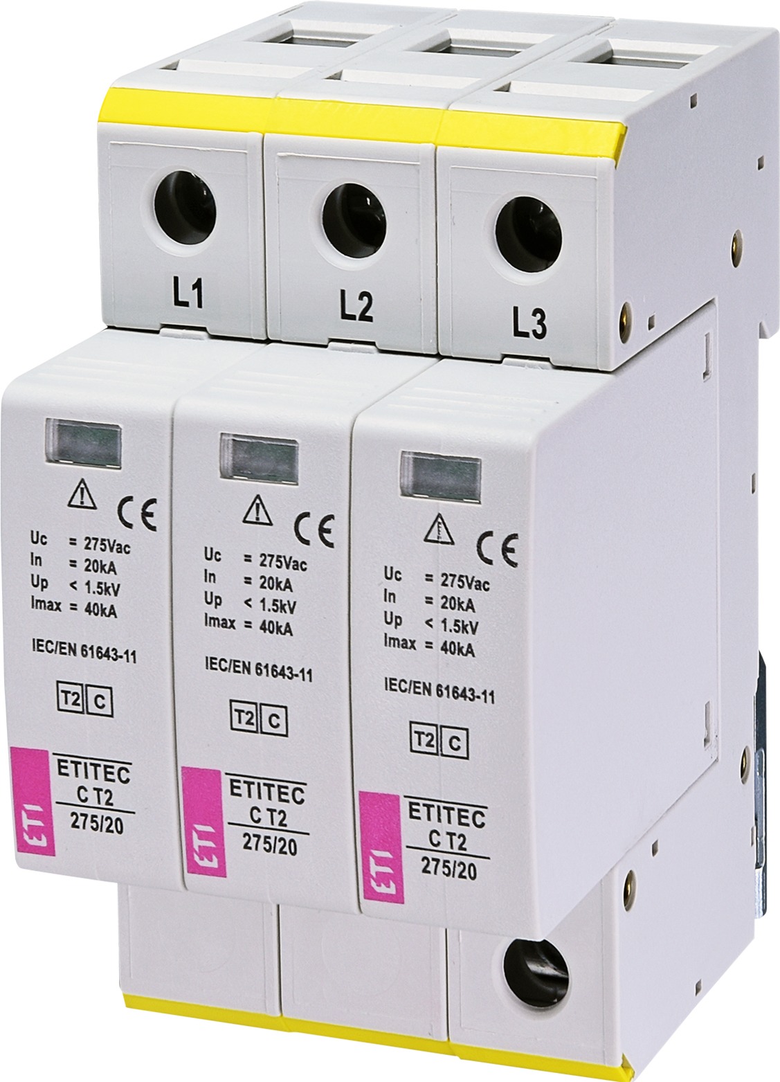 Обмежувач перенапруги ETI ETITEC C T2 275/20 (4+0) 4p (2440395)