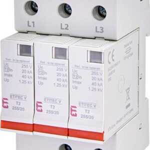 Обмежувач перенапруги ETI ETITEC V T2 255/20 (3+0) (2442955)