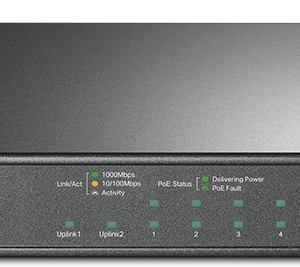Комутатор TP-Link Easy Smart 10-портовий (8 портів PoE+) Black (TL-SG1210MPE)