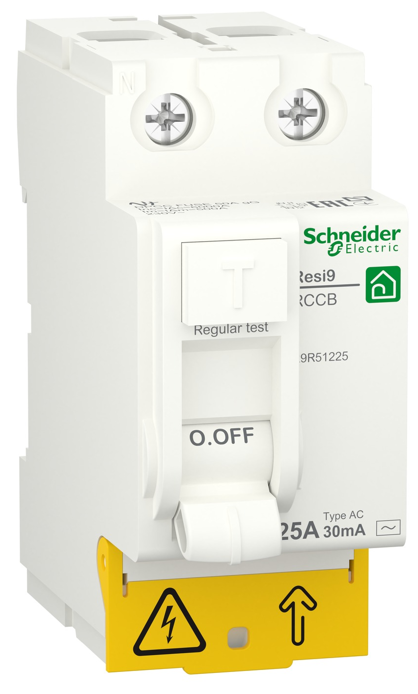 ПЗВ Schneider Electric RESI9 (25A, 30мA, 2P, тип АС) (R9R51225)