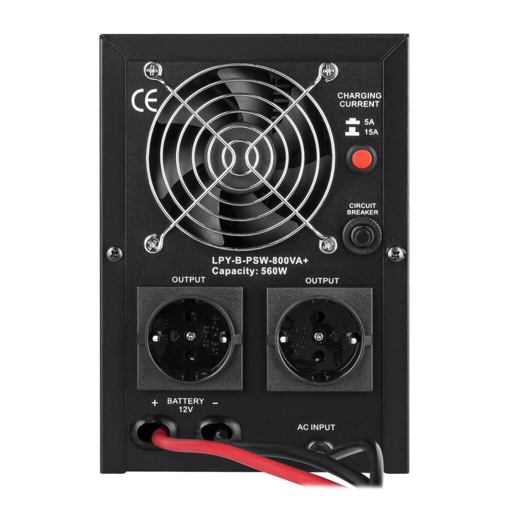 ДБЖ з правильною синусоїдою 12V LPY-B-PSW-800VA+(560Вт) 5A/15A - Зображення 4