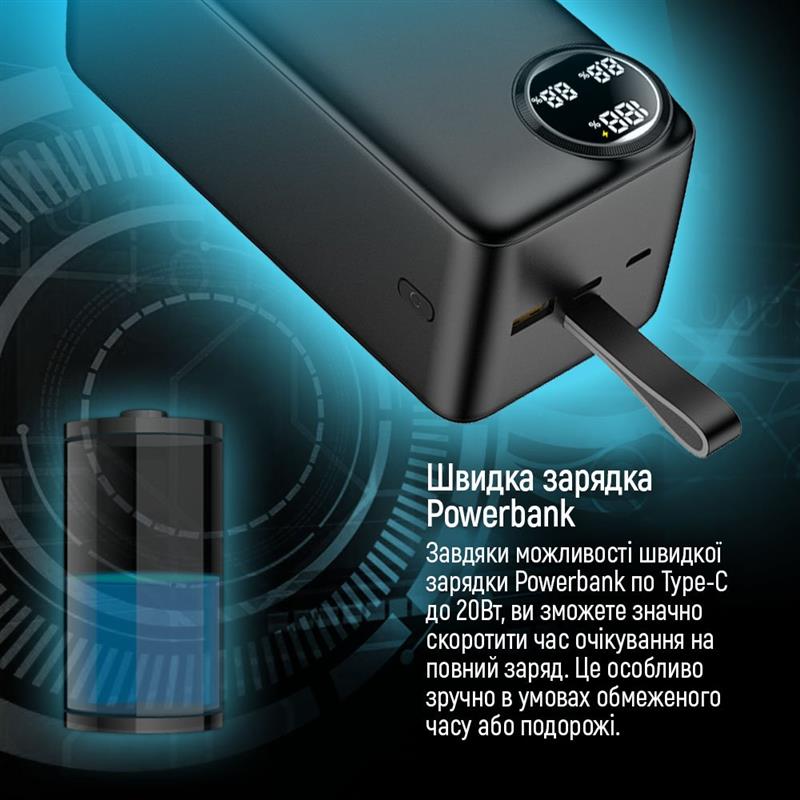 Універсальна мобільна батарея ColorWay LCD 50000mAh Black (CW-PB500LPA4BK-PDD) - Зображення 8