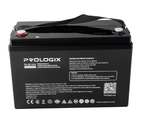 Акумуляторна батарея Prologix 12V 100AH (PL12-100) AGM - Зображення 2