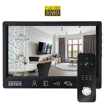 Комплект домофону 7 дюймів з панеллю виклику SEVEN DP-7571/07Kit black