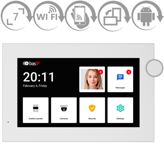 IP Відеодомофон BAS-IP AZ-07LF White