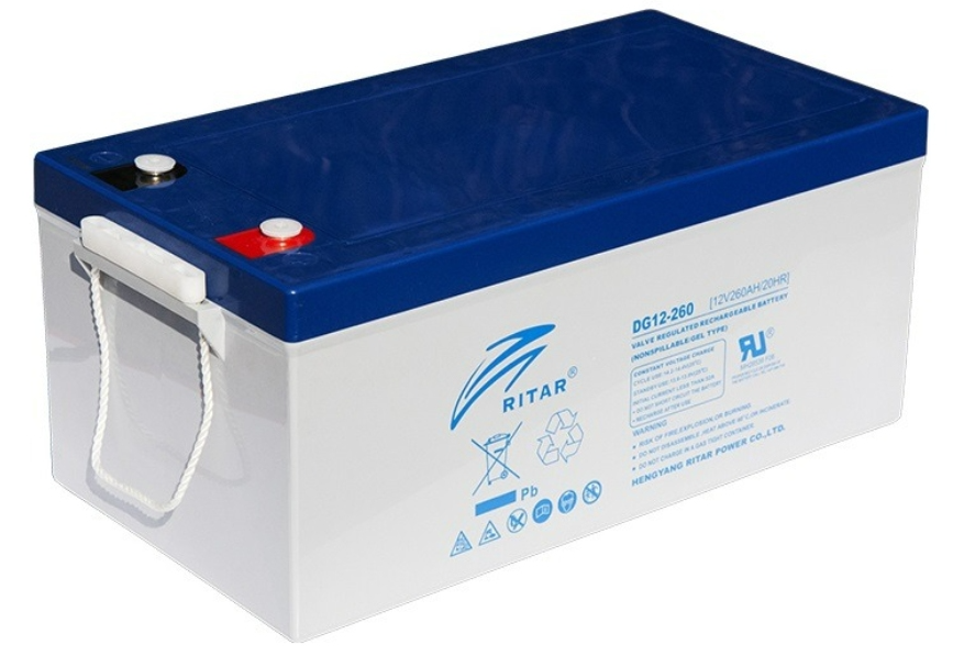 Аккумуляторная батарея GEL RITAR DG12-260, Gray Case, 12V 260.0Ah