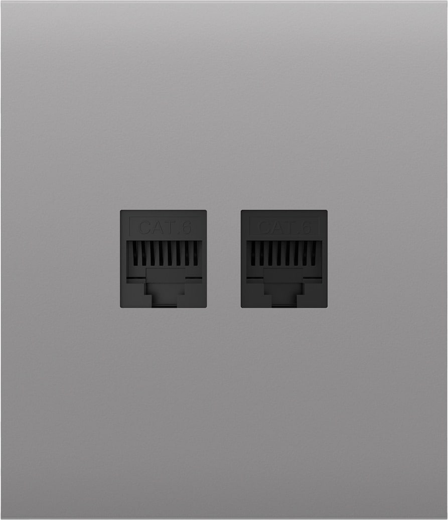 Передня панель для вбудованої інтернет-розетки Ajax CenterCover (LAN) Fog (126200.318.FG)