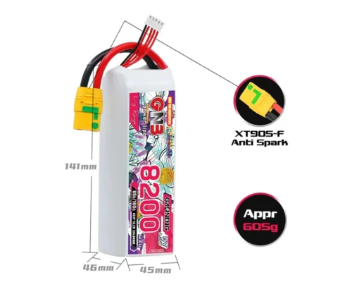 LiPo акумулятор GNB 15.2V 8200mAh 80C 4S1P HV XT90